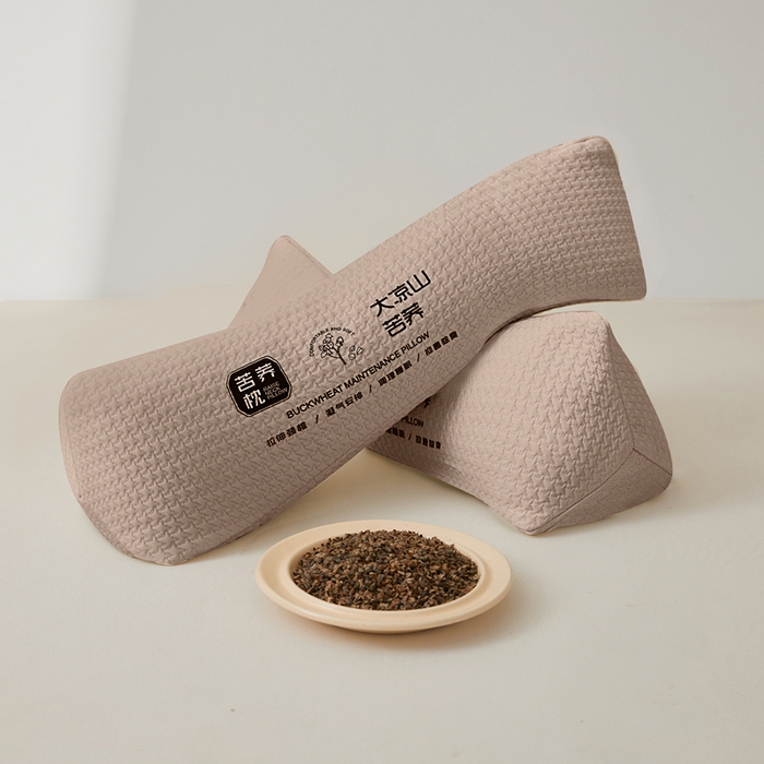 小桃姐家纺 2025新款  荞麦枕   三角大凉山荞麦枕  花草枕  颈椎枕 护颈枕 沙发枕 午休枕头枕芯 三角大凉山荞麦枕-咖色