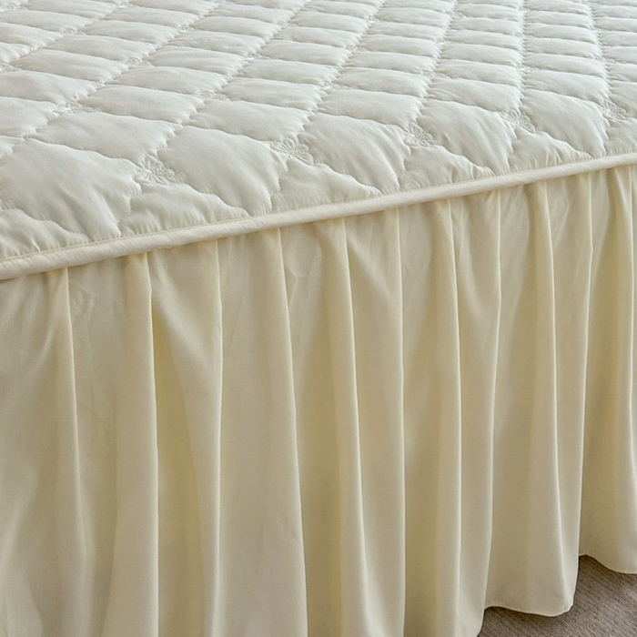 91家纺网 家纺一手货源 找家纺 怡源梦 2026新款A类亲肤棉床裙式床笠四件套-蝴蝶飞飞系列 米黄