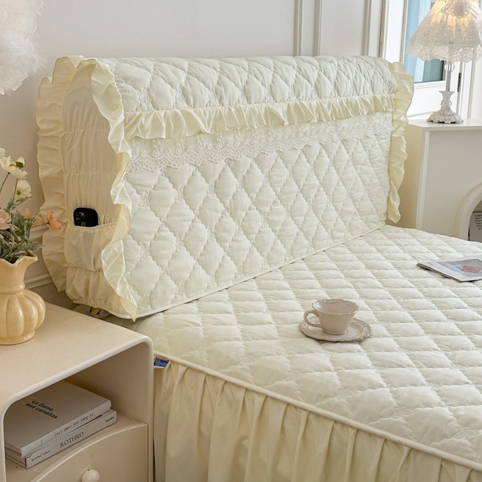 91家纺网 家纺一手货源 找家纺 怡源梦 2026新款A类亲肤棉床裙式床笠四件套-蝴蝶飞飞系列 米黄