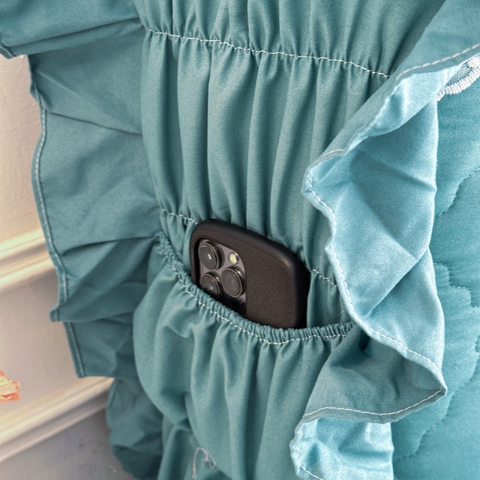 91家纺网 家纺一手货源 找家纺 怡源梦 2026新款A类亲肤棉床裙床笠二合一-蝴蝶飞飞系列 蓝色