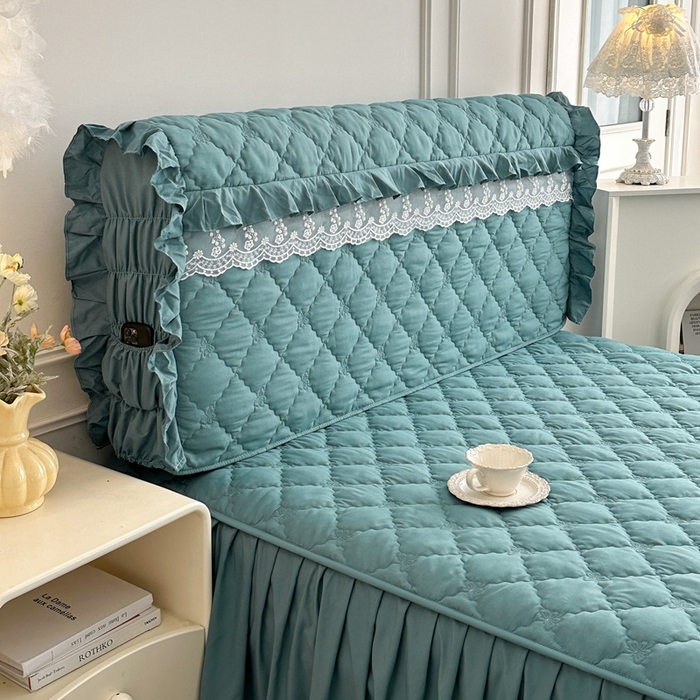 91家纺网 家纺一手货源 找家纺 怡源梦 2026新款A类亲肤棉床裙床笠二合一-蝴蝶飞飞系列 蓝色