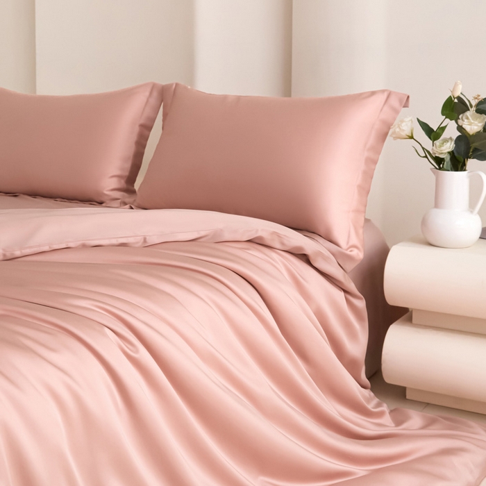 91家纺网 家纺一手货源 找家纺 （总）禧澜庭 2026新款纯色夏季凉感天丝四件套莱赛尔纤维冰丝四件套