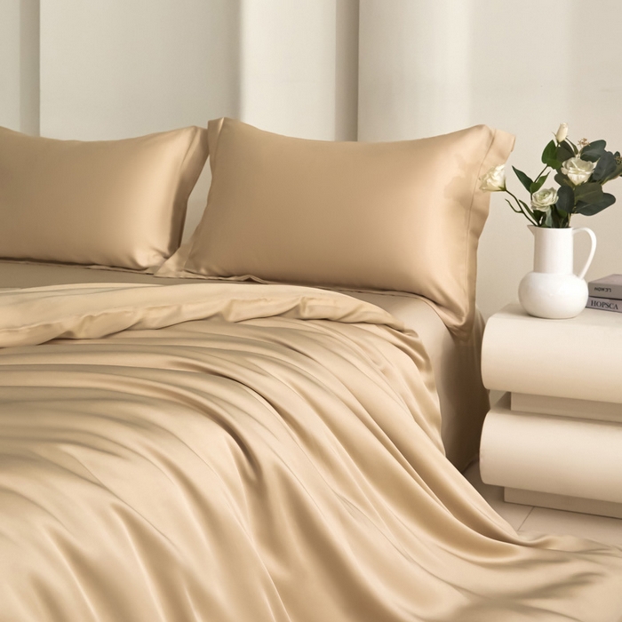 91家纺网 家纺一手货源 找家纺 （总）禧澜庭 2026新款纯色夏季凉感天丝四件套莱赛尔纤维冰丝四件套