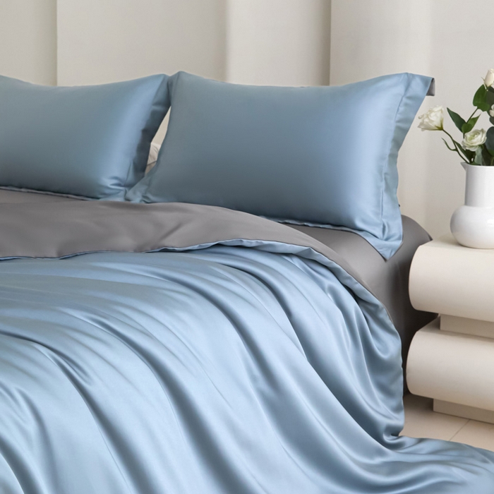 91家纺网 家纺一手货源 找家纺 （总）禧澜庭 2026新款纯色夏季凉感天丝四件套莱赛尔纤维冰丝四件套