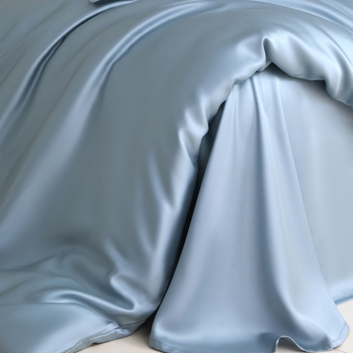 91家纺网 家纺一手货源 找家纺 禧澜庭 2026新款纯色夏季凉感天丝四件套莱赛尔纤维冰丝四件套 静雅蓝