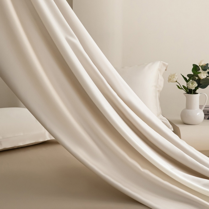 91家纺网 家纺一手货源 找家纺 禧澜庭 2026新款纯色夏季凉感天丝四件套莱赛尔纤维冰丝四件套 玉乳香槟