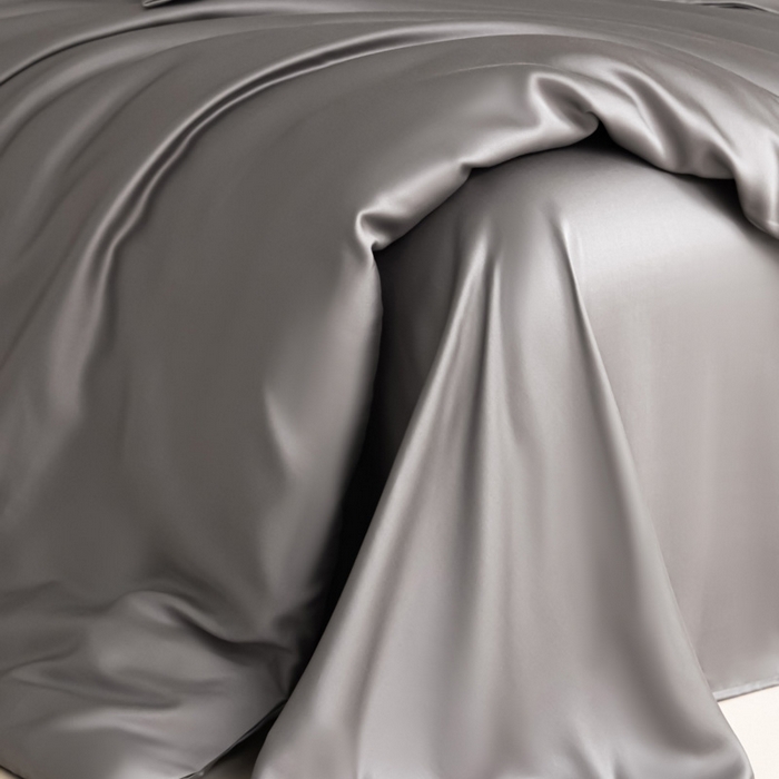 91家纺网 家纺一手货源 找家纺 禧澜庭 2026新款纯色夏季凉感天丝四件套莱赛尔纤维冰丝四件套 夏云灰