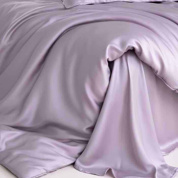 91家纺网 家纺一手货源 找家纺 禧澜庭 2026新款纯色夏季凉感天丝四件套莱赛尔纤维冰丝四件套 风信紫