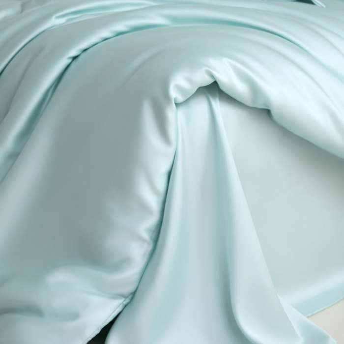 91家纺网 家纺一手货源 找家纺 禧澜庭 2026新款纯色夏季凉感天丝四件套莱赛尔纤维冰丝四件套 云朵蓝