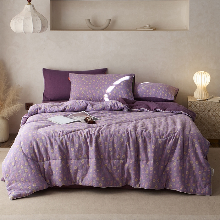 91家纺网 家纺一手货源 找家纺 （总）春皖家纺 2026新款全棉双层提花夏被四件套