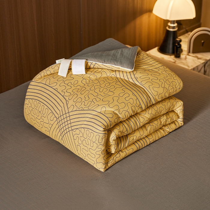 91家纺网 家纺一手货源 找家纺 春皖家纺 2026新款全棉双层提花夏被四件套 都市时尚