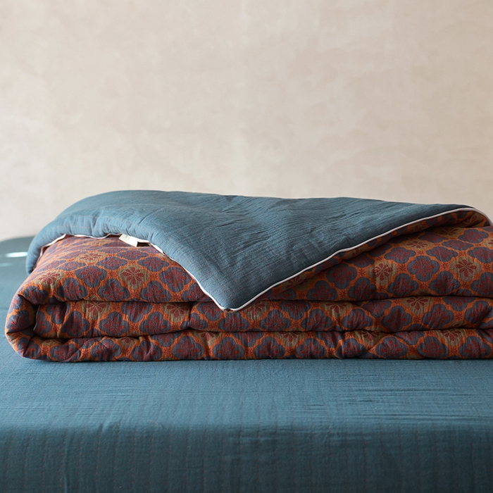 91家纺网 家纺一手货源 找家纺 春皖家纺 2026新款全棉双层提花夏被四件套 轻奢时代-兰