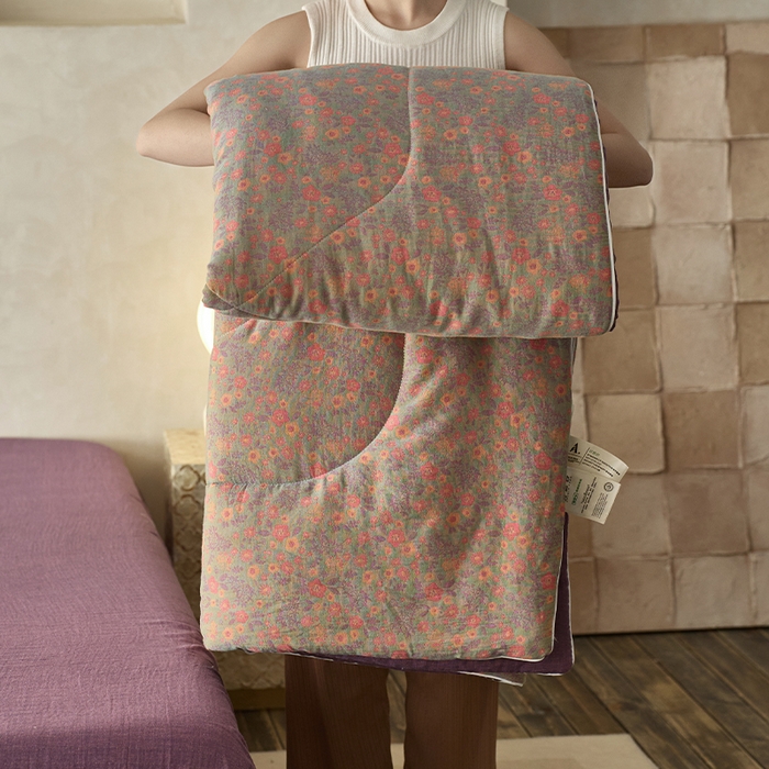 91家纺网 家纺一手货源 找家纺 春皖家纺 2026新款全棉双层提花夏被四件套 惜梦绿粉