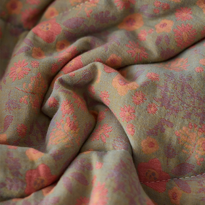 91家纺网 家纺一手货源 找家纺 春皖家纺 2026新款全棉双层提花夏被四件套 惜梦绿粉