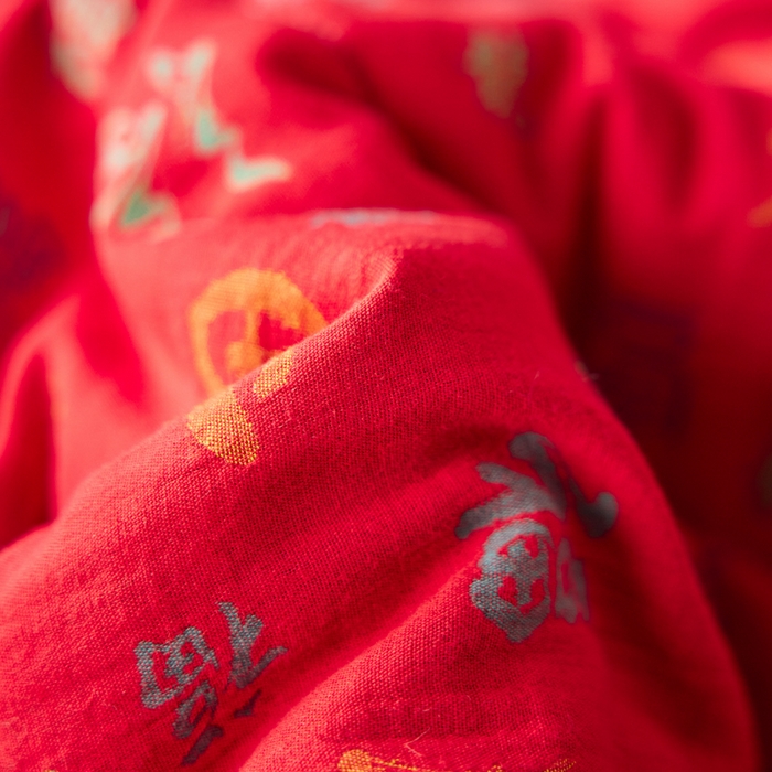 91家纺网 家纺一手货源 找家纺 春皖家纺 2026新款全棉双层提花夏被四件套 夏被红百福