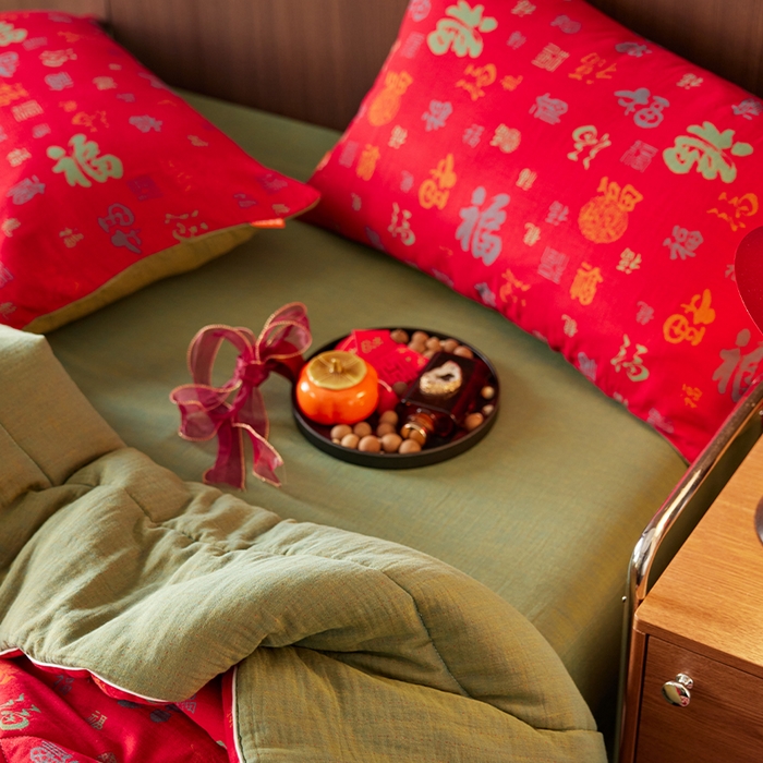 91家纺网 家纺一手货源 找家纺 春皖家纺 2026新款全棉双层提花夏被四件套 夏被红百福