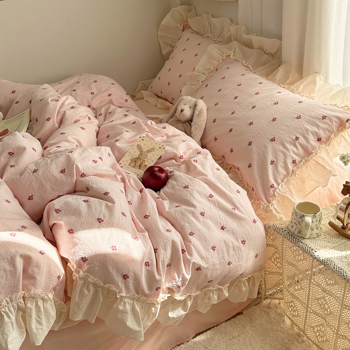 91家纺网 家纺一手货源 找家纺 （总）艾咪-Amy ntmy 2026新款法式花边全棉色织小提花四件套