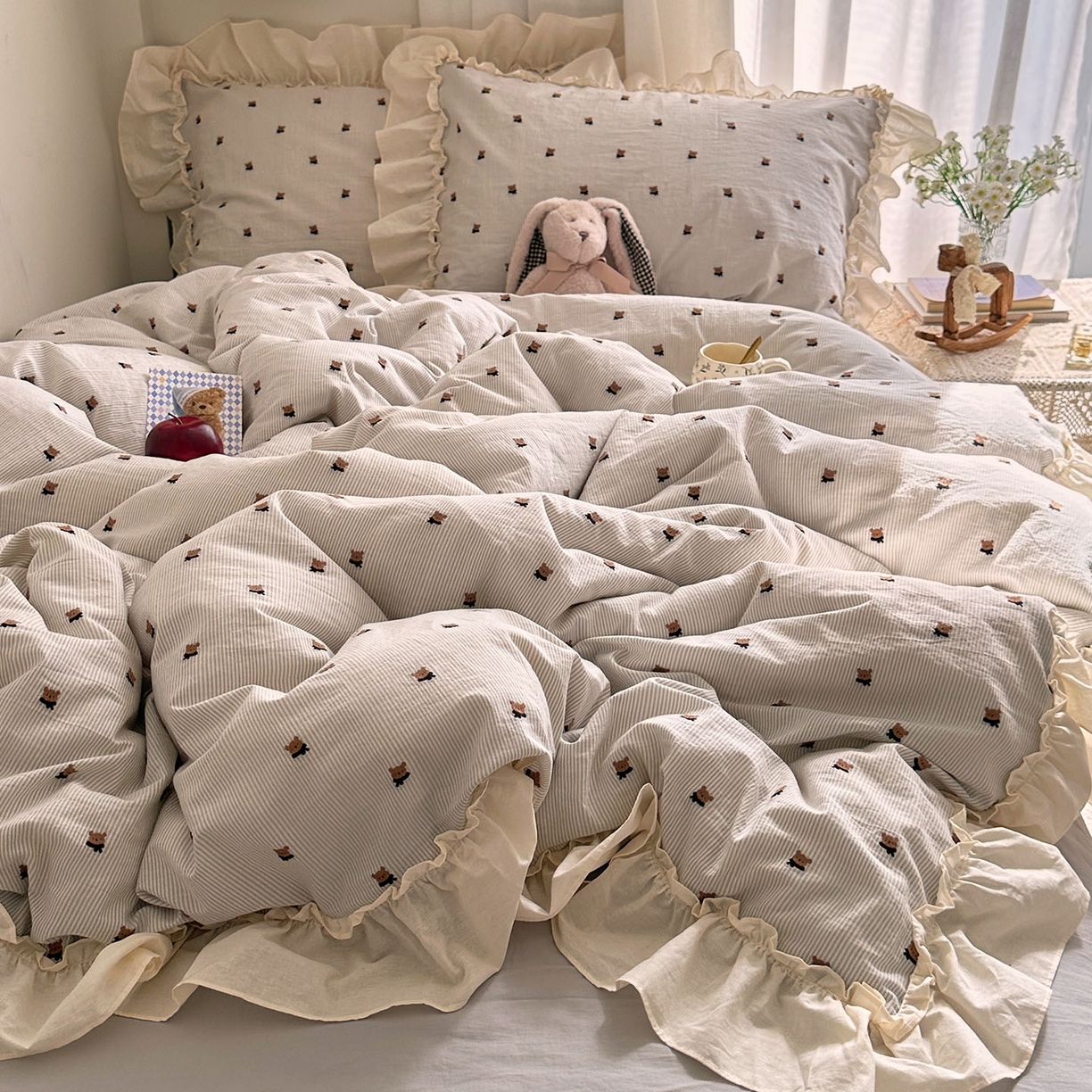 91家纺网 家纺一手货源 找家纺 （总）艾咪-Amy ntmy 2026新款法式花边全棉色织小提花四件套