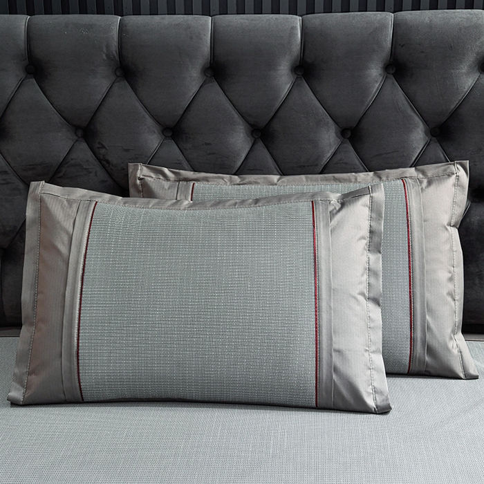 91家纺网 家纺一手货源 找家纺 小牛席业 2026新款A加厚款-可机洗抗菌提花冰丝席 抗菌席-色织灰色