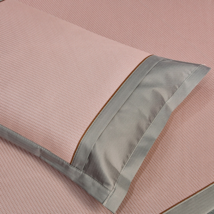 91家纺网 家纺一手货源 找家纺 小牛席业 2026新款A加厚款-可机洗抗菌提花冰丝席 抗菌席-色织粉色