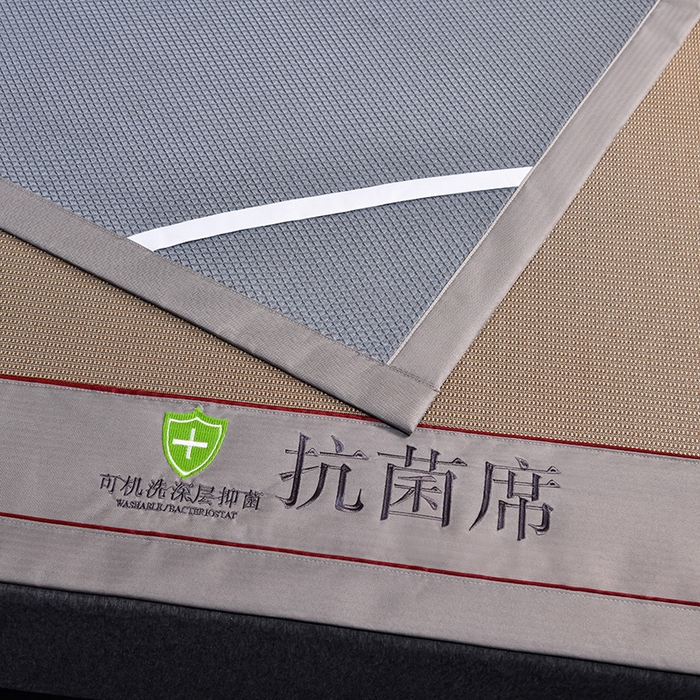 91家纺网 家纺一手货源 找家纺 小牛席业 2026新款A加厚款-可机洗抗菌提花冰丝席 抗菌席-色织咖色