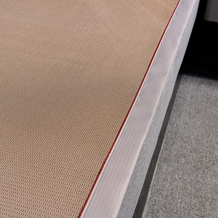 91家纺网 家纺一手货源 找家纺 小牛席业 2026新款A加厚款-可机洗抗菌提花冰丝席 抗菌席-色织咖色