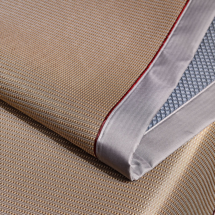 91家纺网 家纺一手货源 找家纺 小牛席业 2026新款A加厚款-可机洗抗菌提花冰丝席 抗菌席-色织咖色