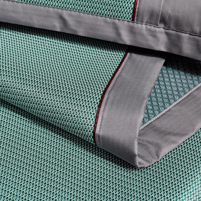 91家纺网 家纺一手货源 找家纺 小牛席业 2026新款A加厚款-可机洗抗菌提花冰丝席 抗菌席-色织绿色