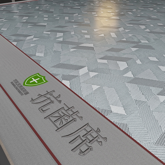 91家纺网 家纺一手货源 找家纺 小牛席业 2026新款A加厚款-可机洗抗菌提花冰丝席 抗菌席-魔幻方格-灰色