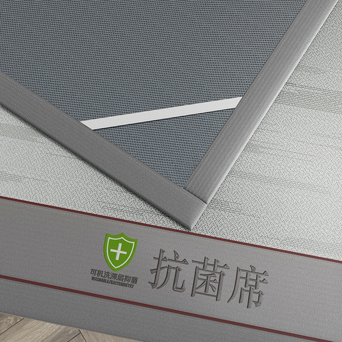 91家纺网 家纺一手货源 找家纺 小牛席业 2026新款A加厚款-可机洗抗菌提花冰丝席 抗菌席-流星雨-灰色