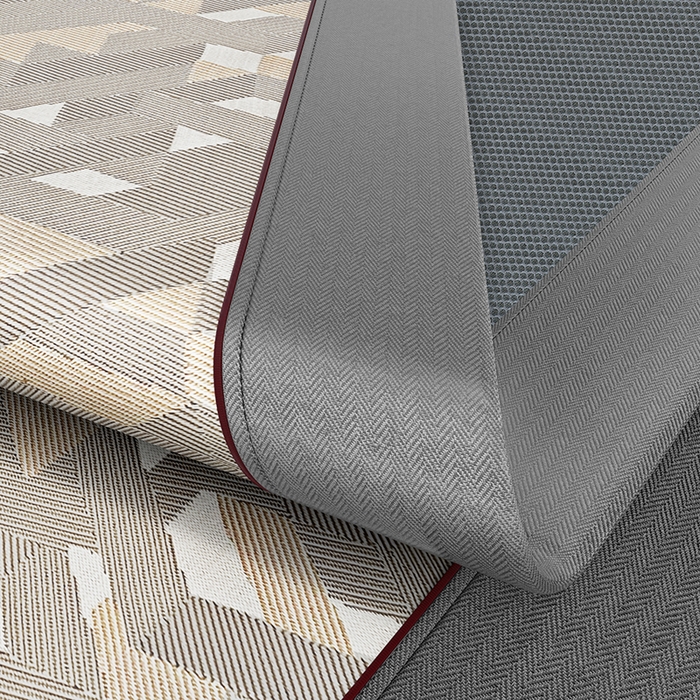 91家纺网 家纺一手货源 找家纺 小牛席业 2026新款A加厚款-可机洗抗菌提花冰丝席 抗菌席-魔幻方格-咖色