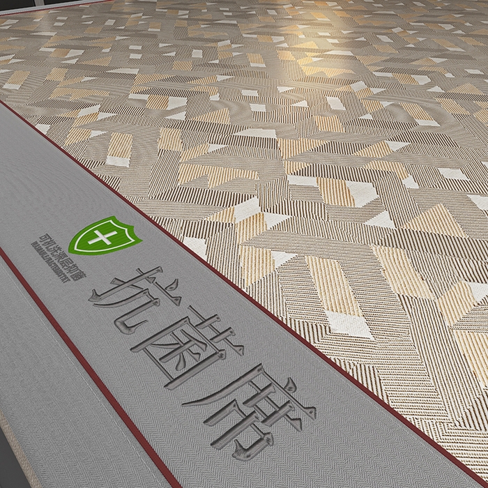 91家纺网 家纺一手货源 找家纺 小牛席业 2026新款A加厚款-可机洗抗菌提花冰丝席 抗菌席-魔幻方格-咖色