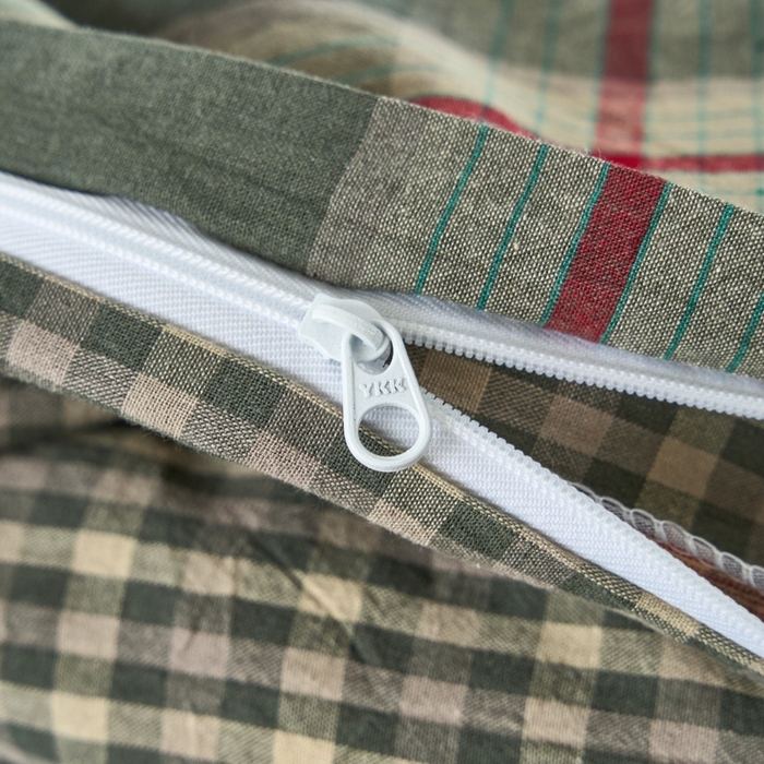 91家纺网 家纺一手货源 找家纺 三沁家居 2025新款格子色织全棉水洗棉四件套直播爆款量大价优 格调雅韵-绿