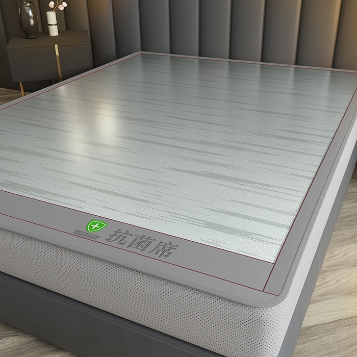 91家纺网 家纺一手货源 找家纺 小牛席业 2026新款A加厚款-可机洗抗菌提花冰丝席（床笠款） 抗菌席-流星雨-灰色