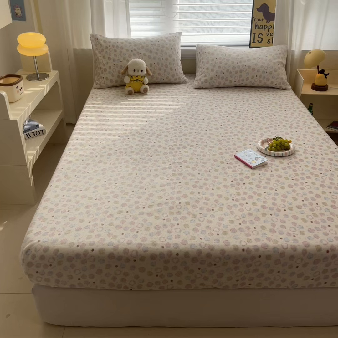 91家纺网 家纺一手货源 找家纺 （总）小桃姐家纺 2025新款高克重牛奶绒印花床笠单品床笠床笠单件