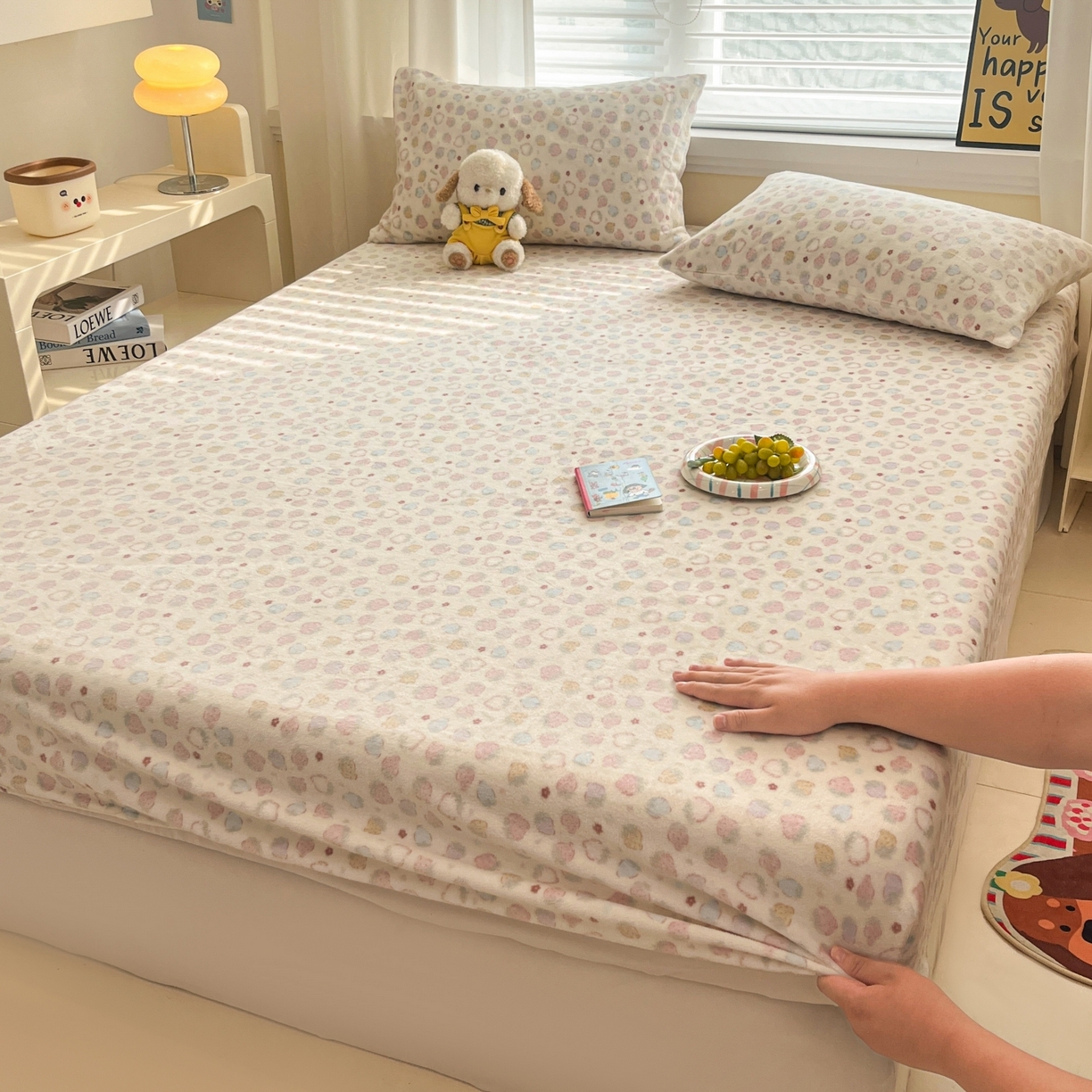 （总）小桃姐家纺 2025新款高克重牛奶绒印花床笠单品床笠床笠单件