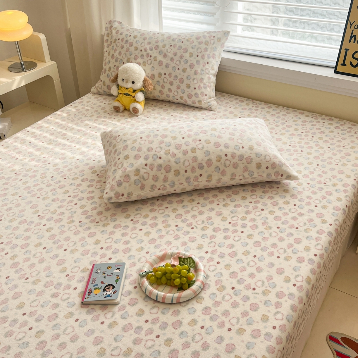 91家纺网 家纺一手货源 找家纺 （总）小桃姐家纺 2025新款高克重牛奶绒印花床笠单品床笠床笠单件