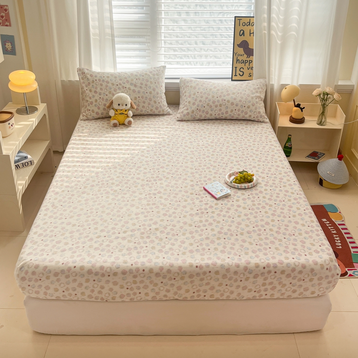 91家纺网 家纺一手货源 找家纺 （总）小桃姐家纺 2025新款高克重牛奶绒印花床笠单品床笠床笠单件