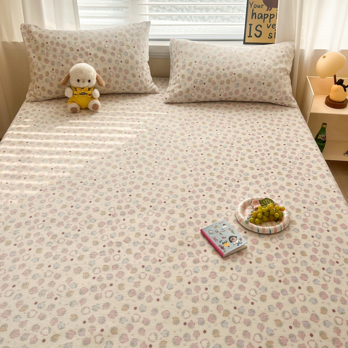 91家纺网 家纺一手货源 找家纺 （总）小桃姐家纺 2025新款高克重牛奶绒印花床笠单品床笠床笠单件