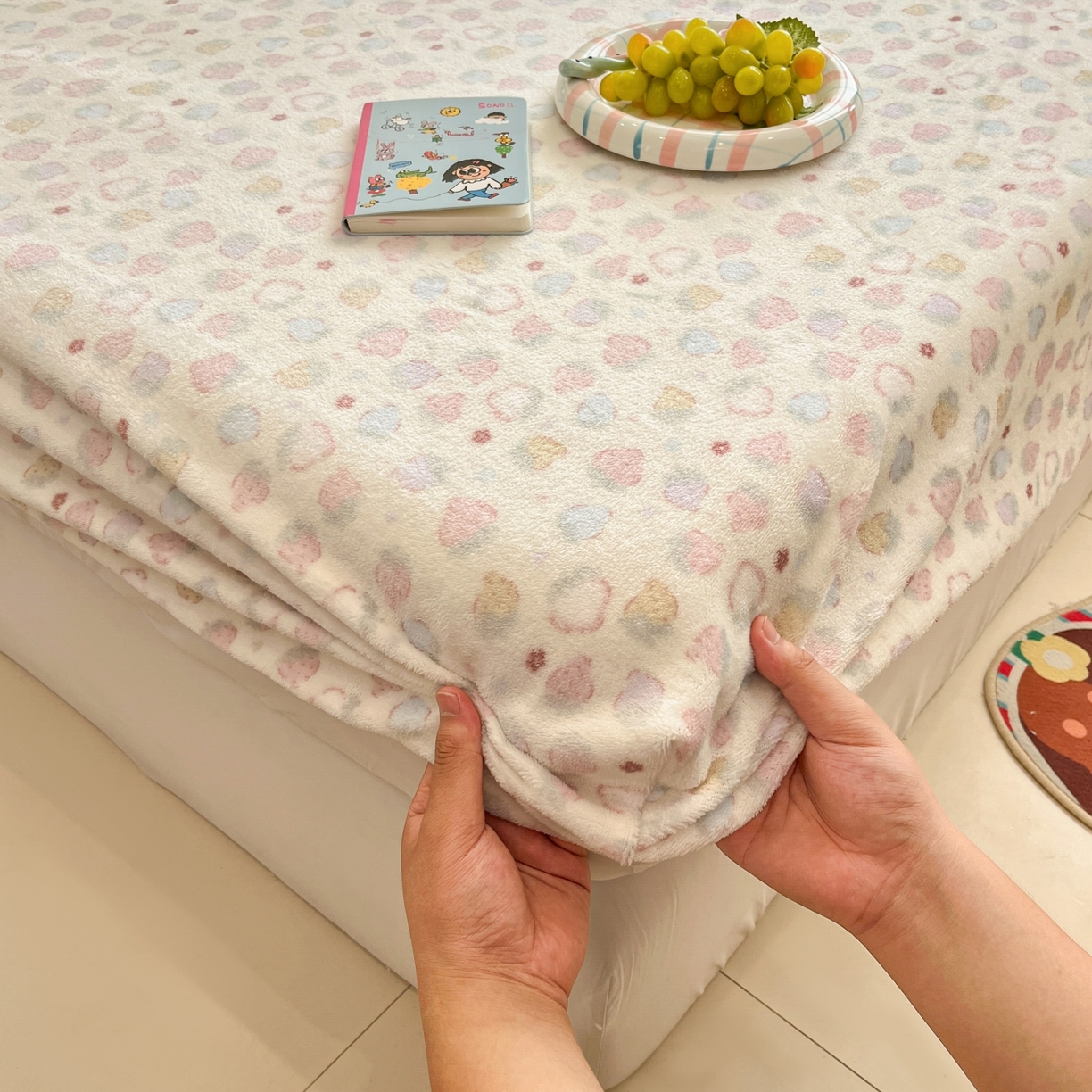 91家纺网 家纺一手货源 找家纺 （总）小桃姐家纺 2025新款高克重牛奶绒印花床笠单品床笠床笠单件