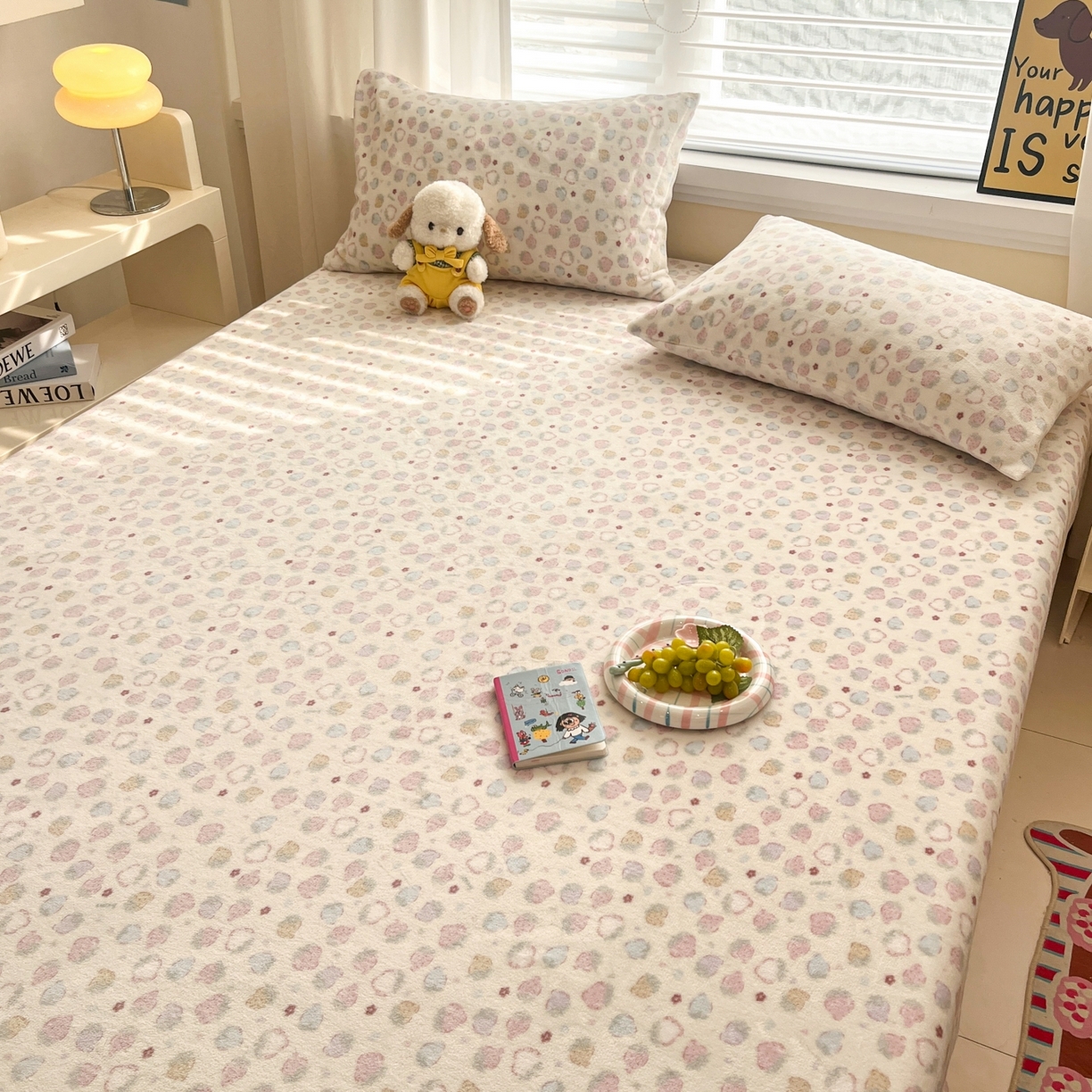 91家纺网 家纺一手货源 找家纺 （总）小桃姐家纺 2025新款高克重牛奶绒印花床笠单品床笠床笠单件