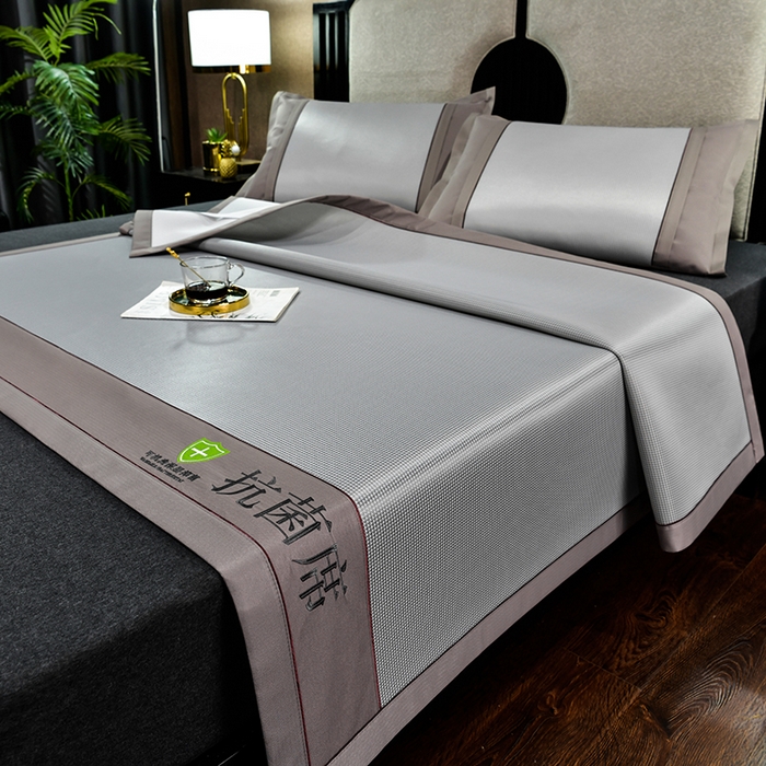 91家纺网 家纺一手货源 找家纺 小牛席业 2026新款小千鸟格-经典款抗菌席（轻奢风） 灰色