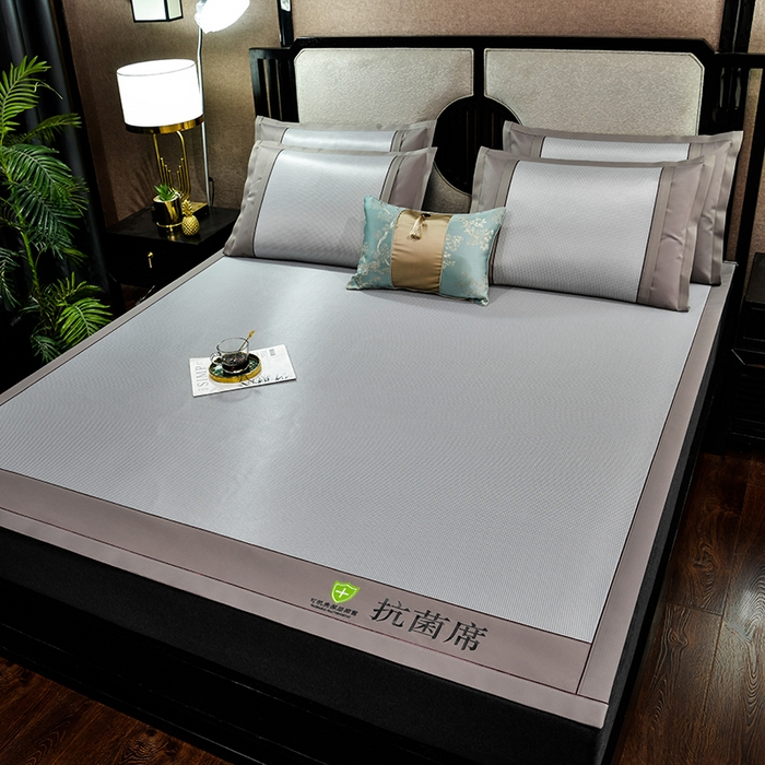 91家纺网 家纺一手货源 找家纺 小牛席业 2026新款小千鸟格-经典款抗菌席（轻奢风） 灰色