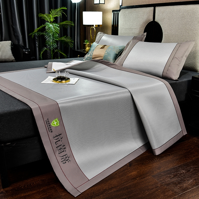 91家纺网 家纺一手货源 找家纺 小牛席业 2026新款小千鸟格-经典款抗菌席（轻奢风） 灰色