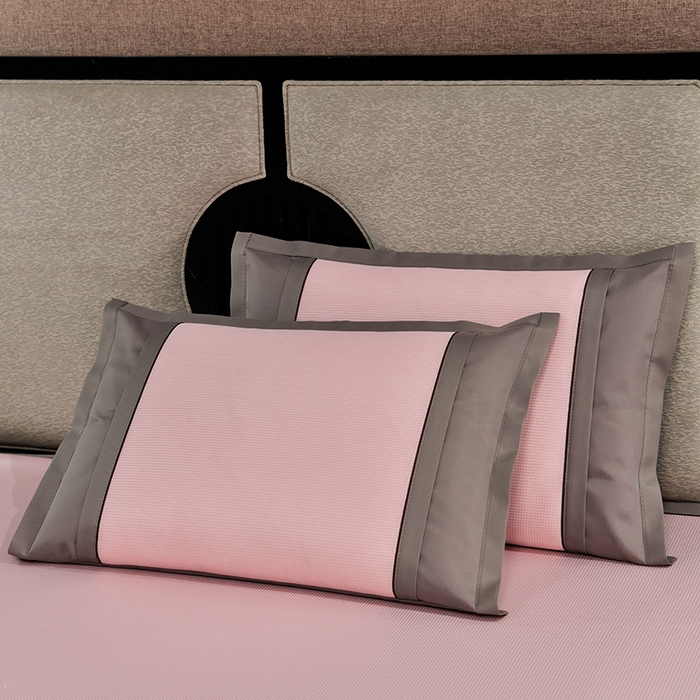 91家纺网 家纺一手货源 找家纺 小牛席业 2026新款小千鸟格-经典款抗菌席（轻奢风） 粉色