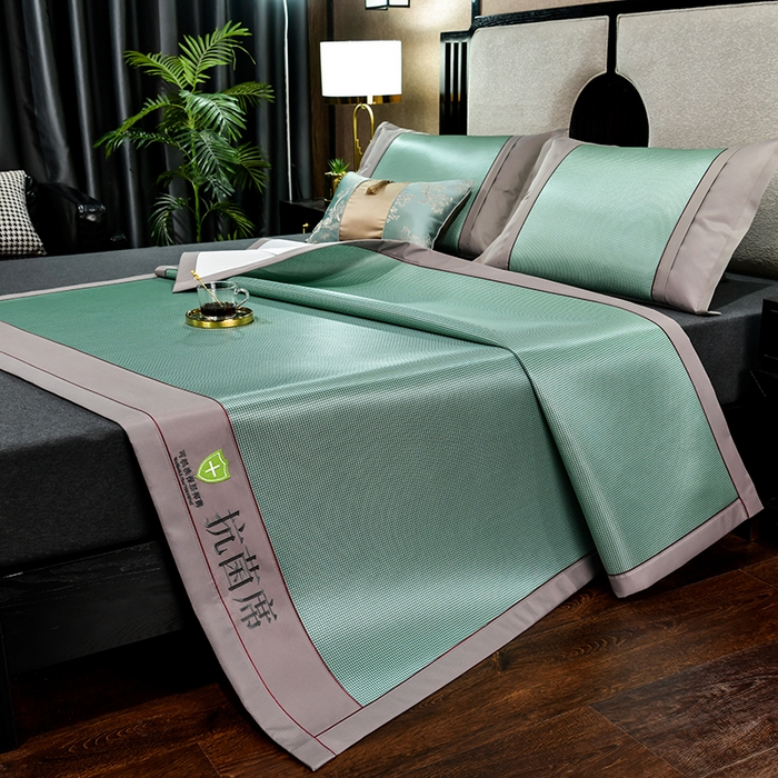 91家纺网 家纺一手货源 找家纺 小牛席业 2026新款小千鸟格-经典款抗菌席（轻奢风） 绿色