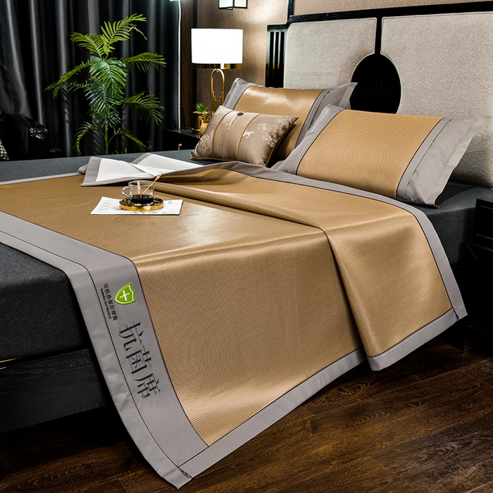 91家纺网 家纺一手货源 找家纺 小牛席业 2026新款小千鸟格-经典款抗菌席（轻奢风） 咖啡