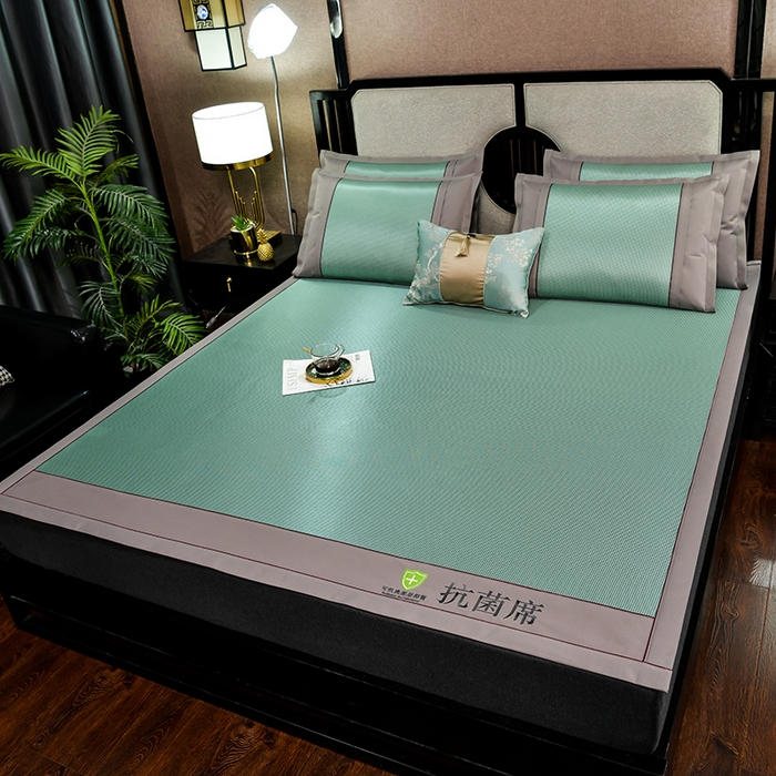 91家纺网 家纺一手货源 找家纺 小牛席业 2026新款小千鸟格-经典款抗菌席（轻奢风） 绿色