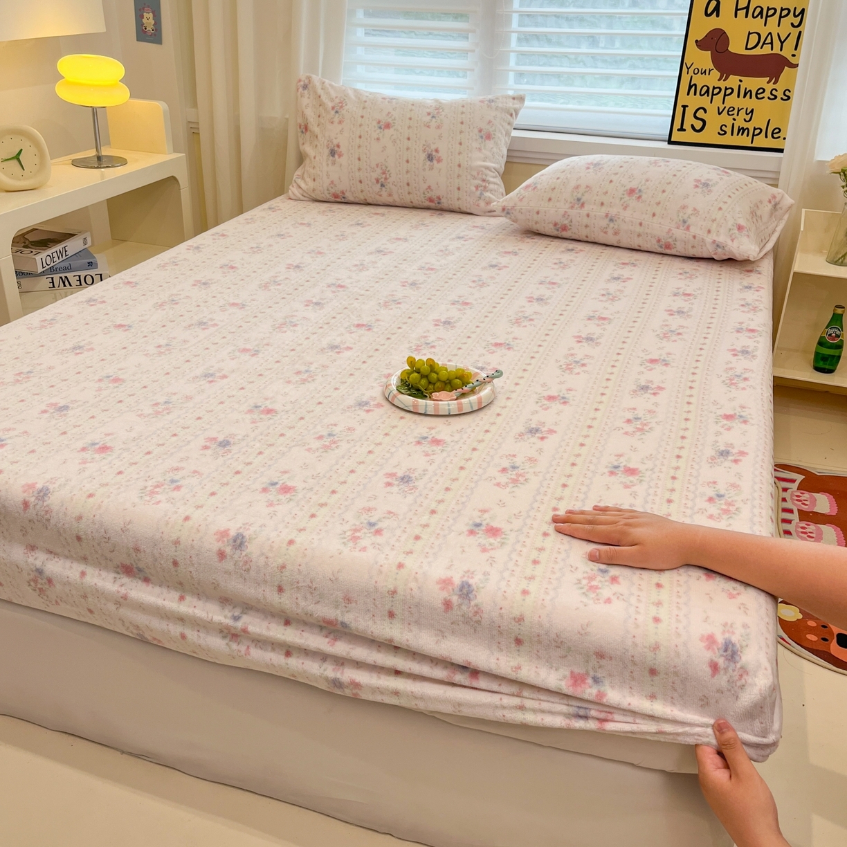 91家纺网 家纺一手货源 找家纺 （总）小桃姐家纺 2025新款高克重牛奶绒印花床笠单品床笠床笠单件