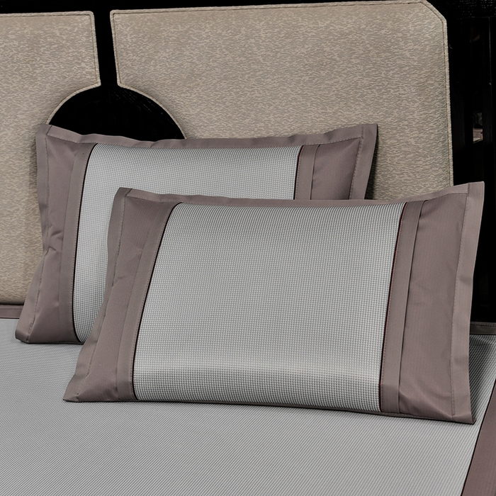 91家纺网 家纺一手货源 找家纺 小牛席业 2026新款小千鸟格-经典款抗菌席（床笠款） 灰色